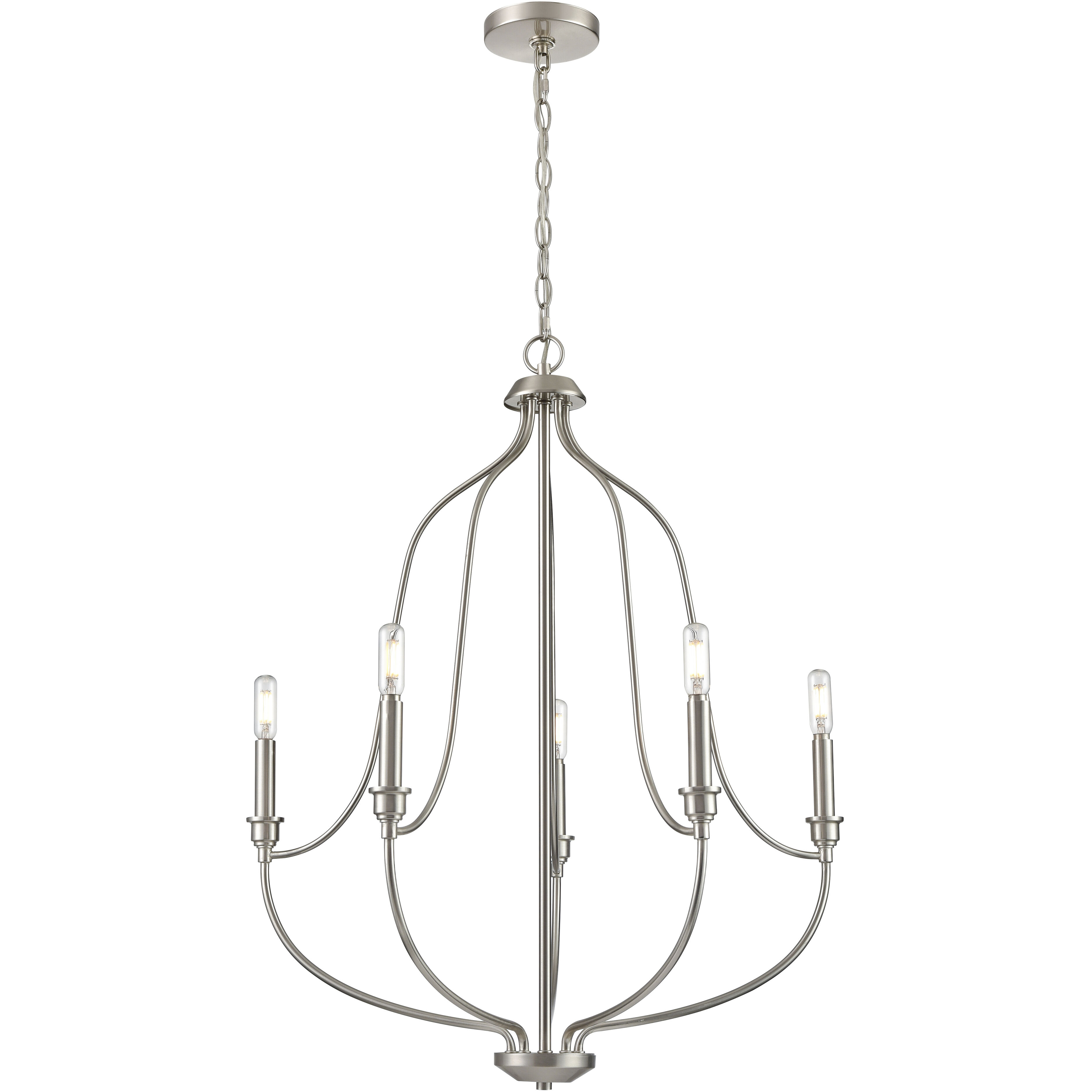 Senoia 5 Light 25 inch Brushed Nickel Chandelier Ceiling Light